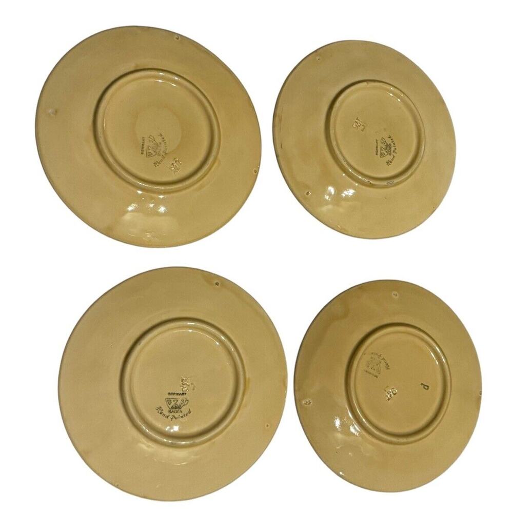 Baden Pottery Bread Plates (4) Maple Leaves Made In Germany VTG Forest Cabin - Picture 6 of 7